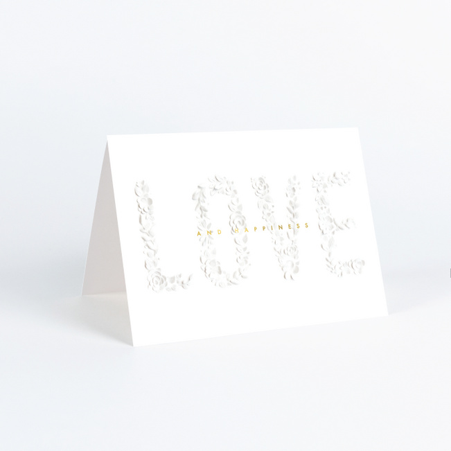 Foil Love Eternal Holiday Cards - Yellow
