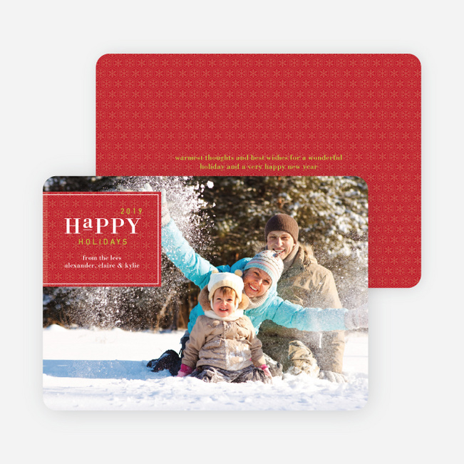 Simply Classic Holiday Photo Cards - Cherry