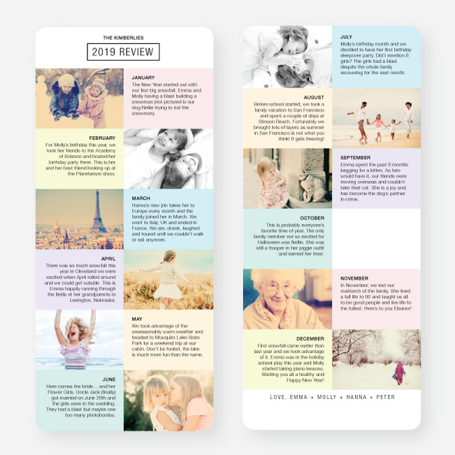 Twelve Month Review Holiday Cards Paper Culture Twelve Month Review Holiday Cards
