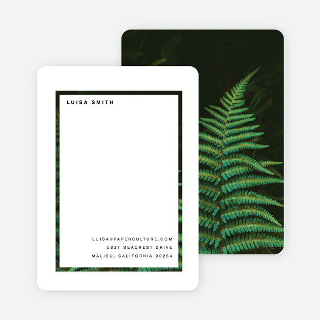 Exquisite Ferns Wedding Thank You Cards - Green
