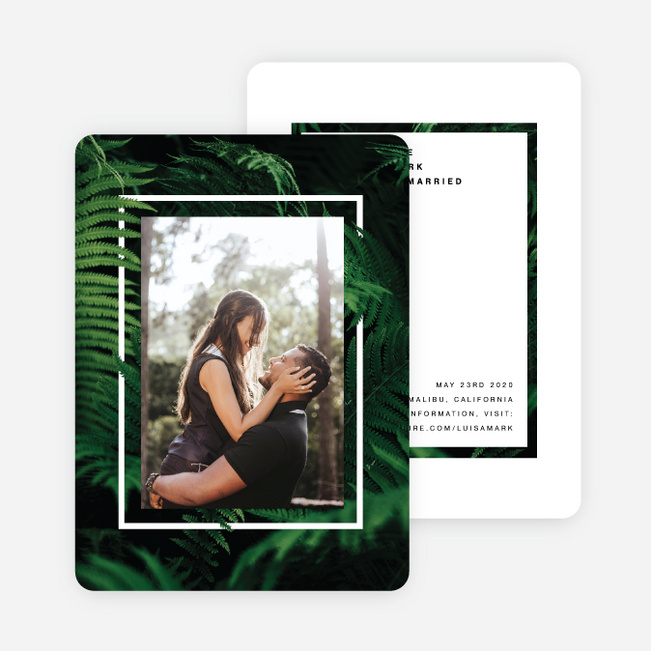 Exquisite Ferns Save the Date Cards - Green