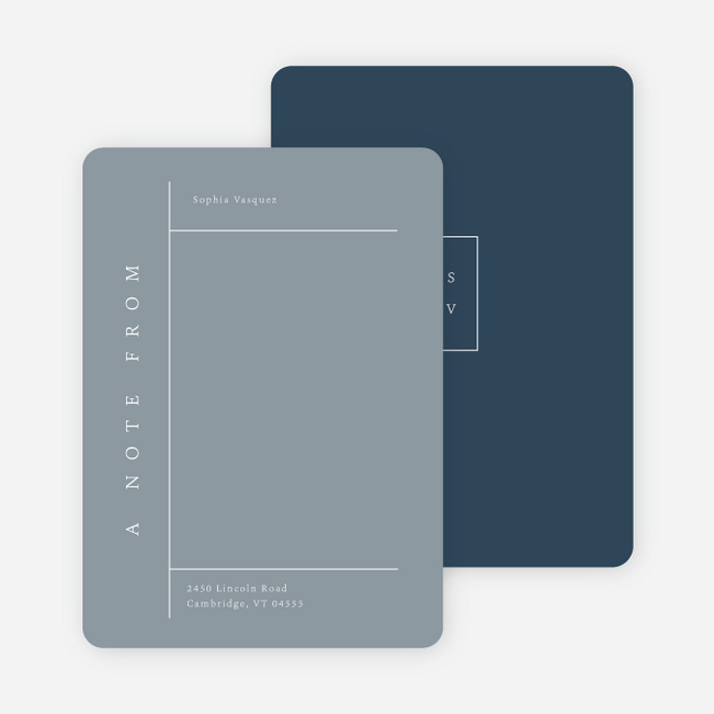 Classic Grid Wedding Thank You Cards - Blue