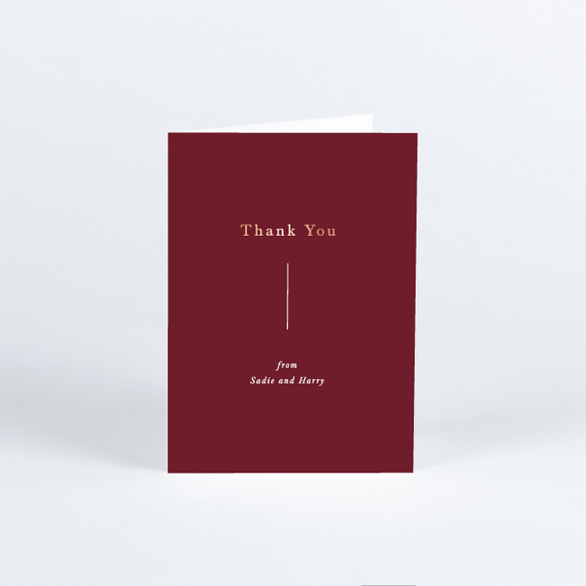 Foil Love Connection Wedding Thank You Cards - Red