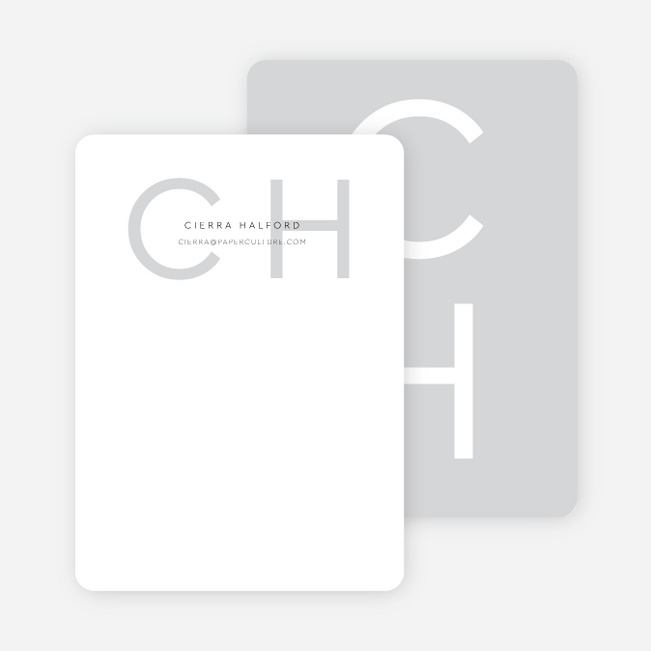 Big and Small Wedding Thank You Cards - Gray