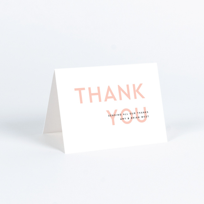 Clean Highlights Wedding Thank You Cards - Pink
