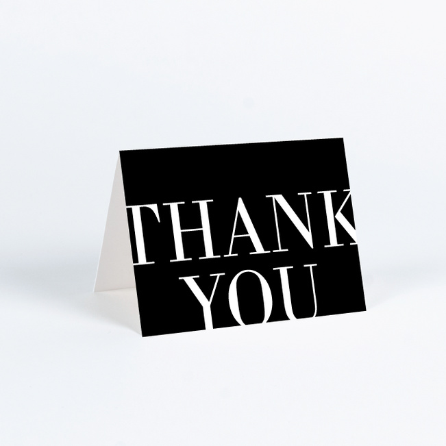 Editorial Inspired Wedding Thank You Cards - Black