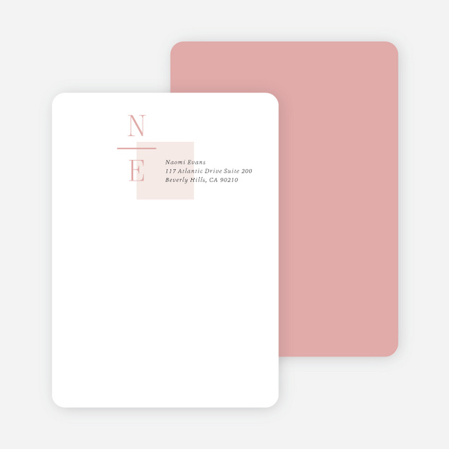 Square Direction Wedding Thank You Cards - Pink