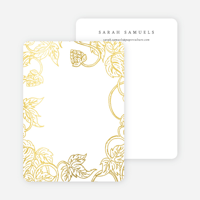 Foil Rustic Charm Wedding Thank You Cards - Yellow