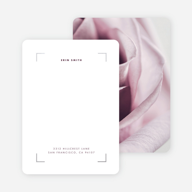 Foil Unfolding Romance Wedding Thank You Cards - Purple