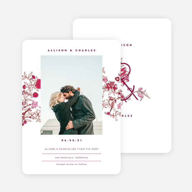 Summer of Love Save the Date Cards - Pink