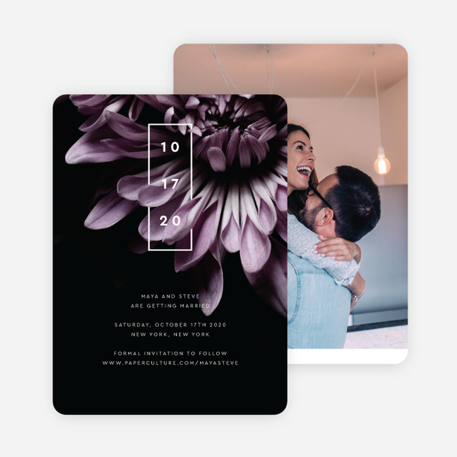 Deep Love Save the Date Cards - Purple