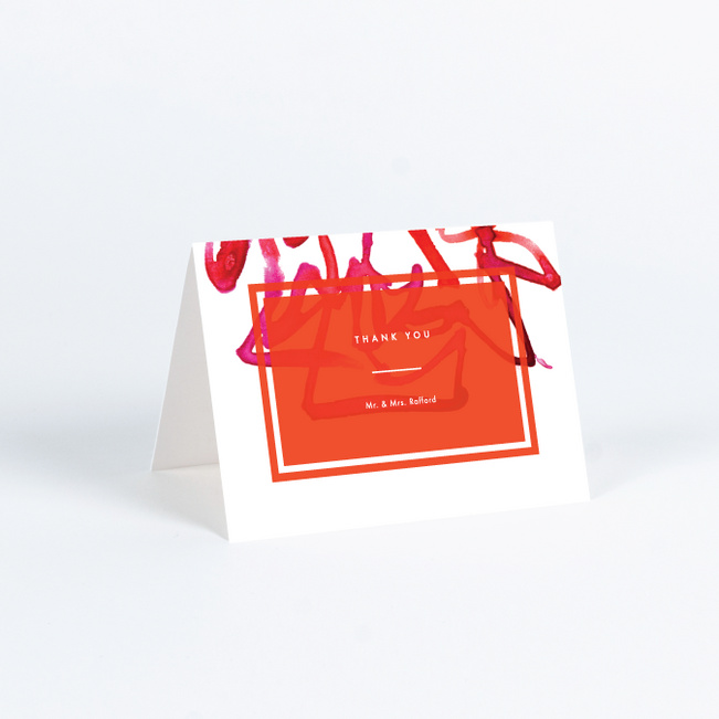 Expressive Joy Wedding Thank You Cards - Red