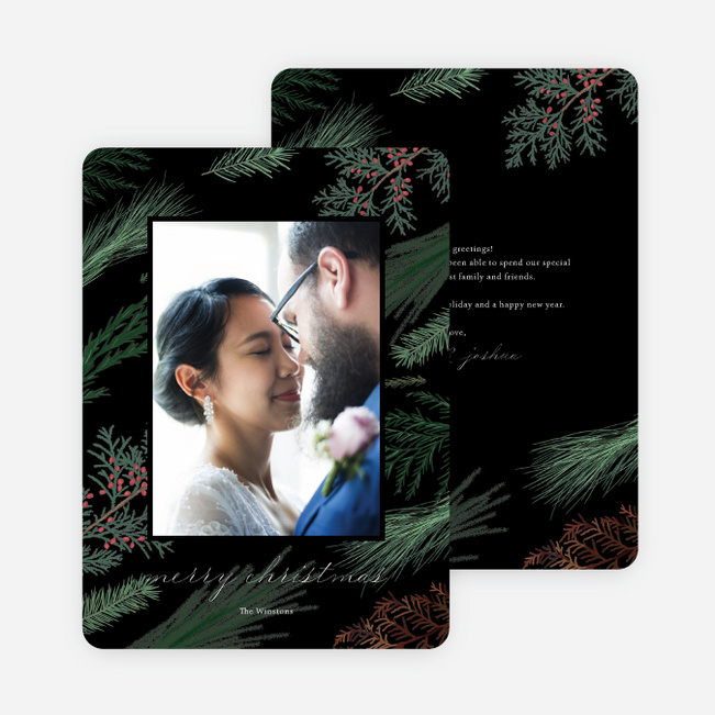 Sweeping Pines Christmas Cards - Black