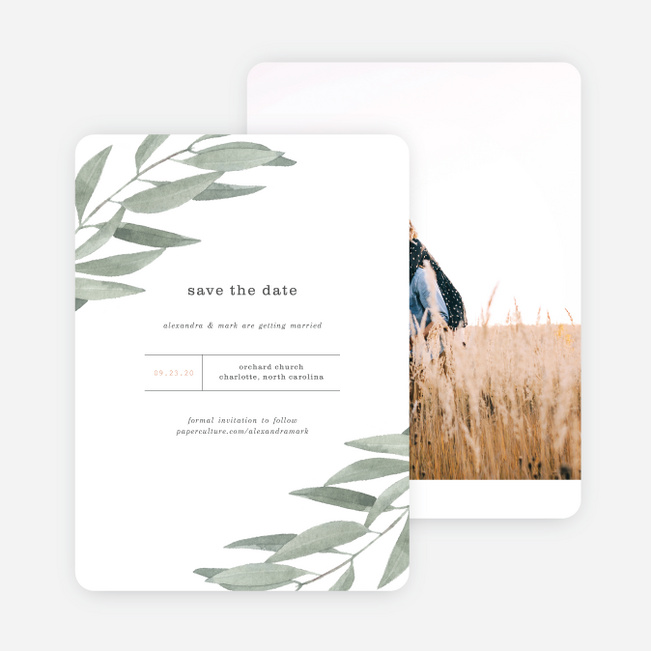Olive You Save the Date Cards - Green