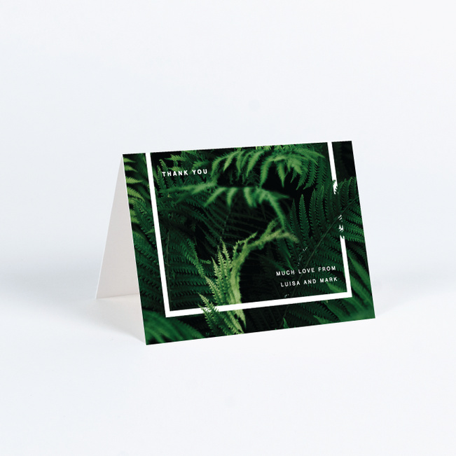 Exquisite Ferns Wedding Thank You Cards - Green