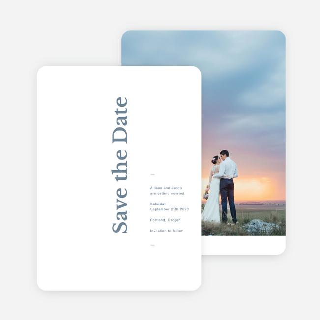 Novel Idea Save the Date Cards - Blue