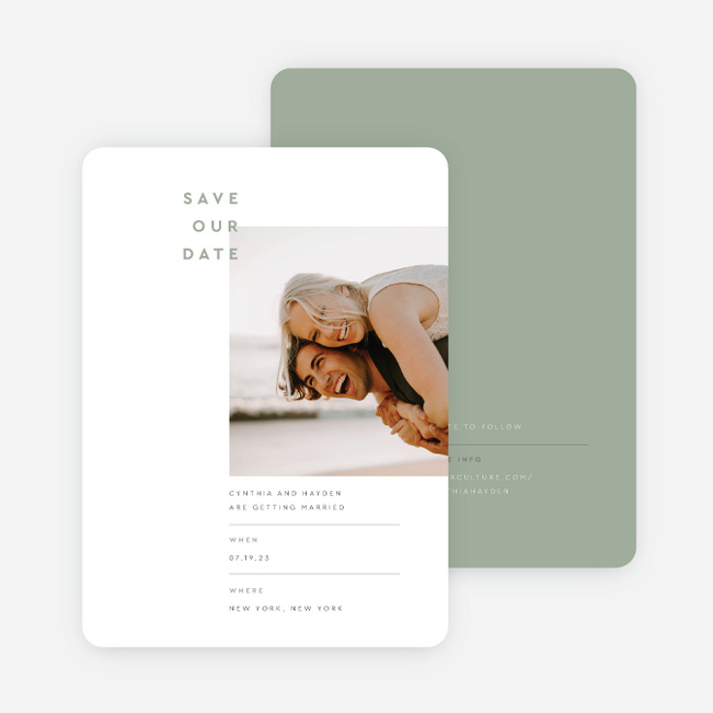 Perfectly Balanced Save the Date Cards - Green