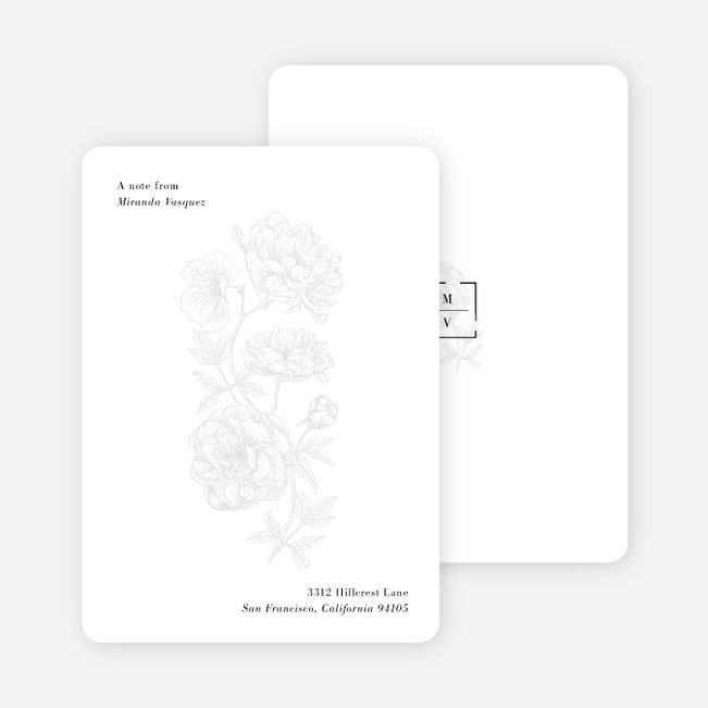 Vintage Inspired Wedding Thank You Cards - White