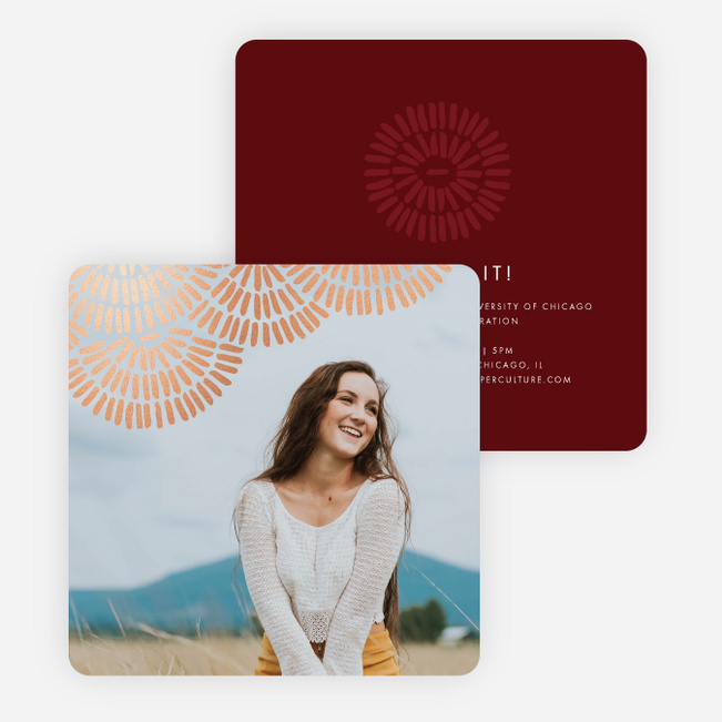Foil Sunshine Graduation Invitations - Red