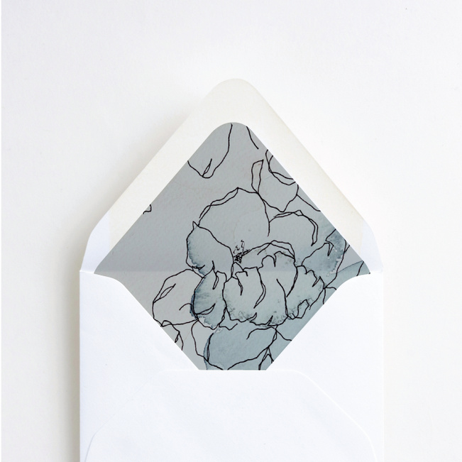 Gentle Flowers Wedding Envelope Liners - Green