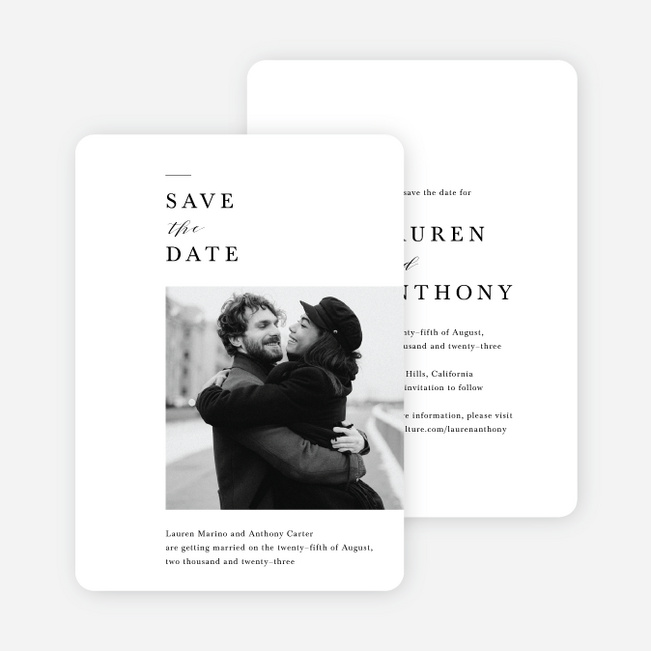 Dash of Sophistication Save the Date Cards - White