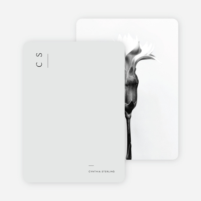 Dramatic Splendor Wedding Thank You Cards - Black