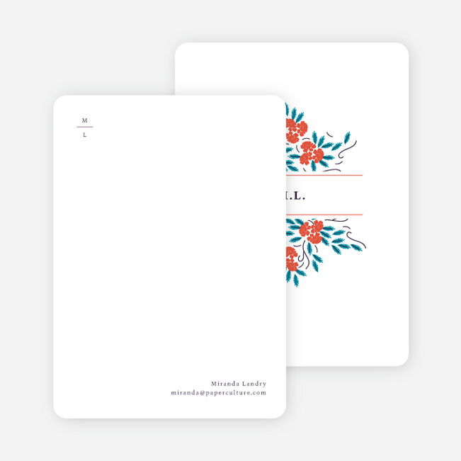 Emblazoned Florals Wedding Thank You Cards - Multi