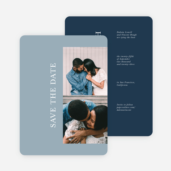 Emerging Union Save the Date Cards - Blue