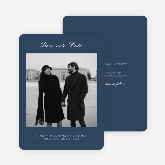 Lovely Classic Save the Date Cards - Blue