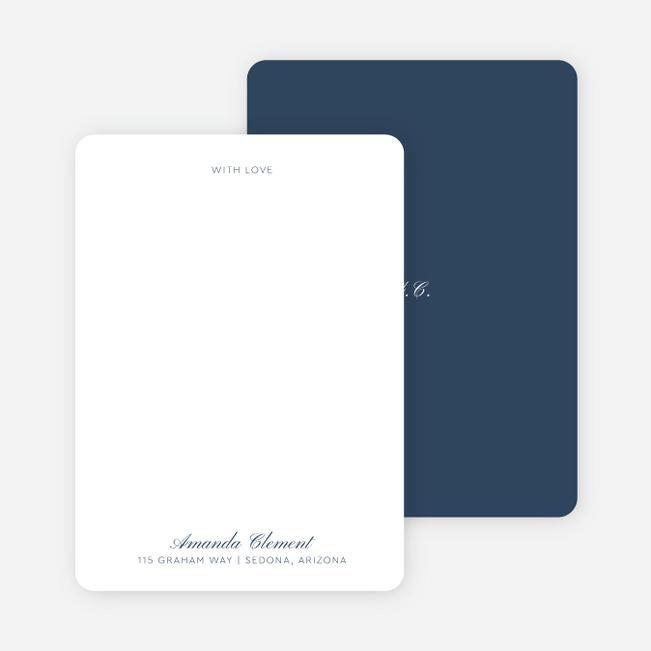 Lovely Classic Wedding Thank You Cards - Blue