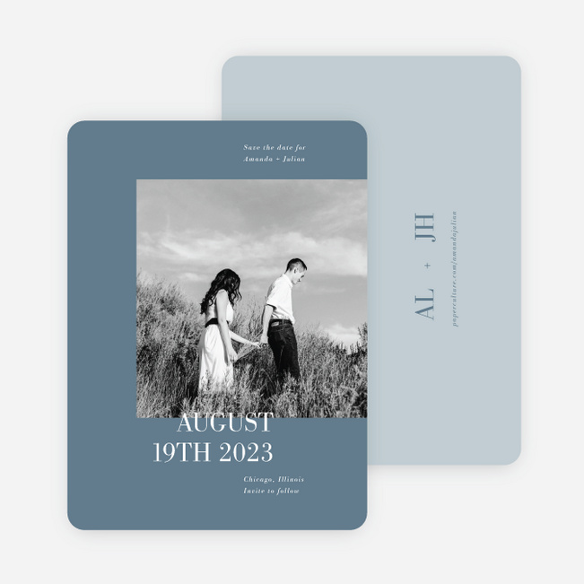 Two to Tango Save the Date Cards - Blue