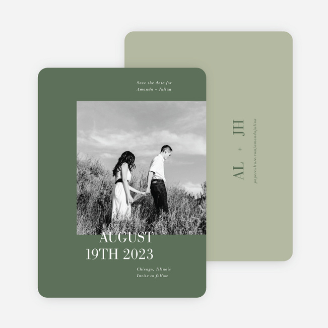 Two to Tango Save the Date Cards - Green
