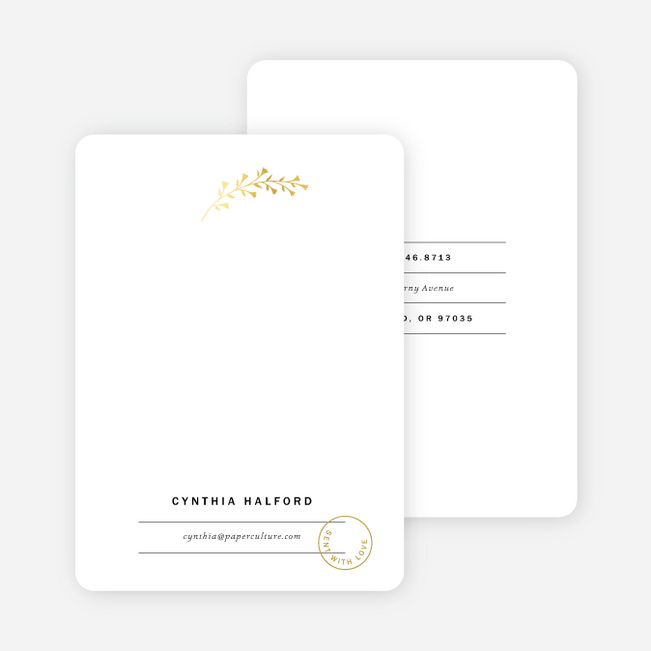 Foil Rustic Flora Wedding Thank You Cards - Yellow