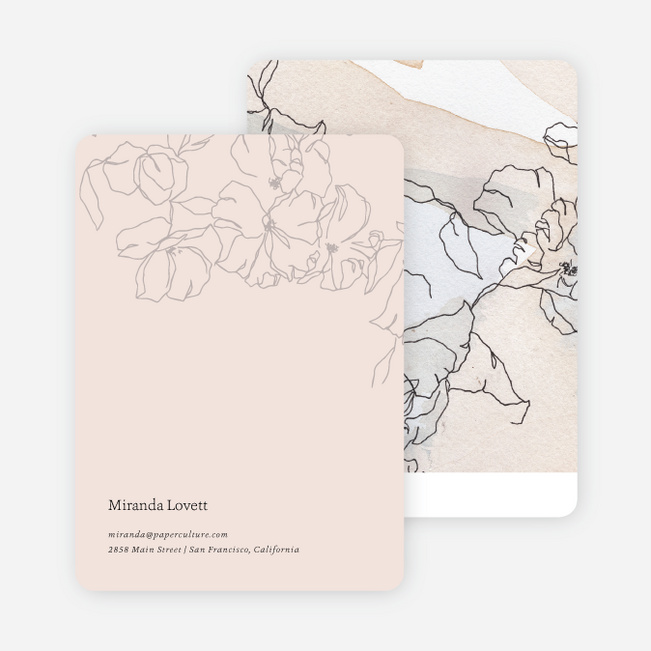 Gentle Flowers Wedding Thank You Cards - Brown