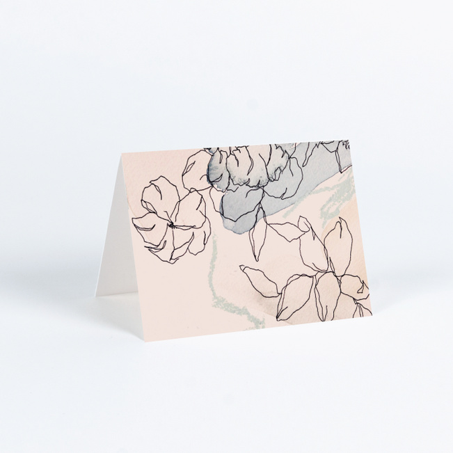Gentle Flowers Wedding Thank You Cards - Brown