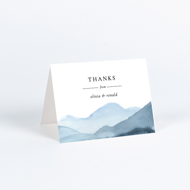 Serene Lakeside Wedding Thank You Cards - Blue