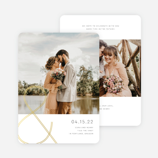 Foil You & Me Wedding Wedding Announcements