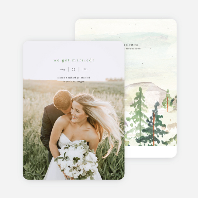 Tahoe Inspired Wedding Announcements