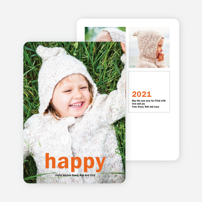 Big Statement New Year Cards - Orange