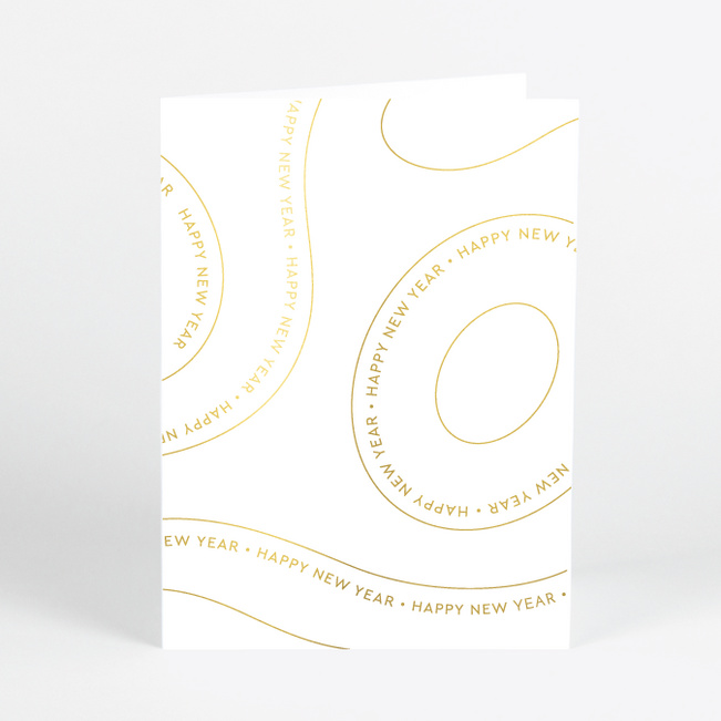 Foil Happy Waves Business and Corporate Holiday Cards - Yellow