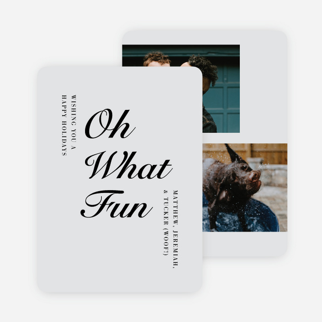Fun For All Multi Photo Holiday Cards - Gray