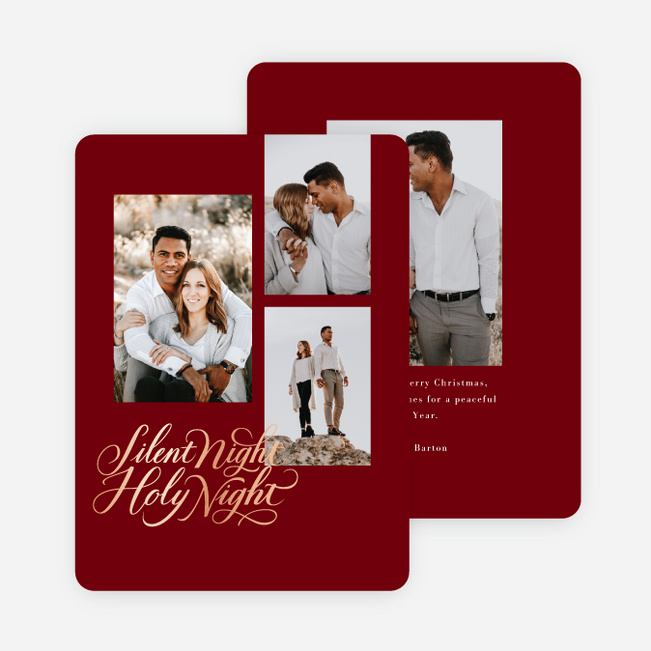 Foil Pure Light Christmas Cards - Red