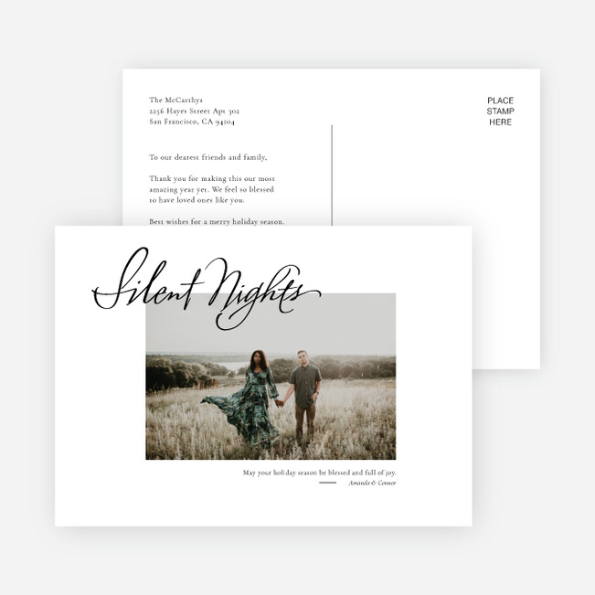 Silent Nights Christmas Cards - White