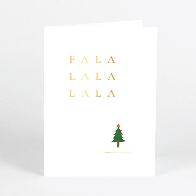 Foil Clean Falala Business and Corporate Holiday Cards - Yellow