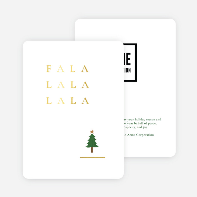 Foil Clean Falala Business and Corporate Holiday Cards - Yellow