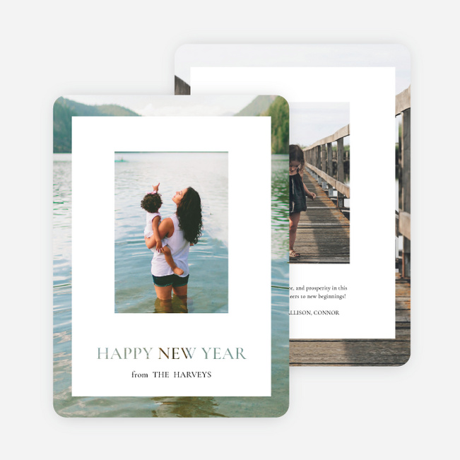 Happiness in Focus New Year Cards and Invitations - White