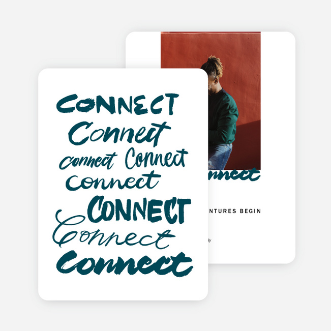 Stay Connected Christmas Photo Cards & Holiday Photo Cards - Blue