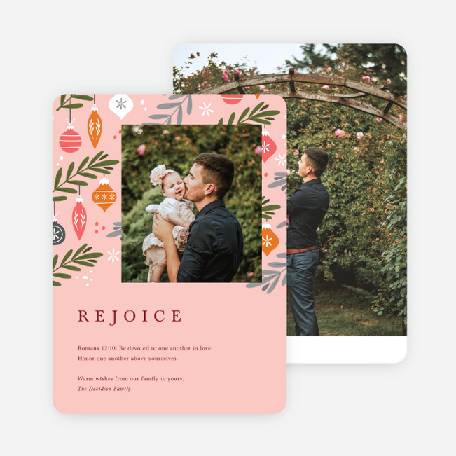 Wave of Florals Christmas Cards - Pink