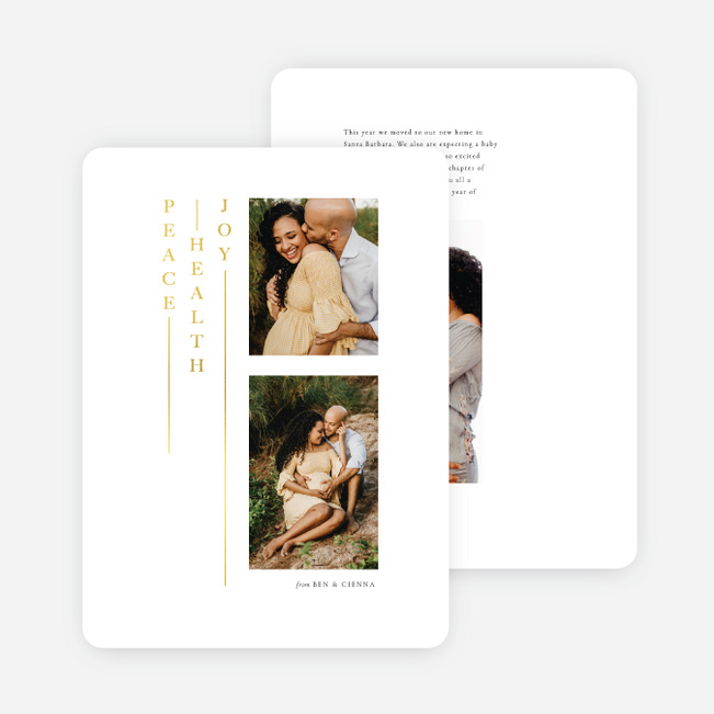Foil Highest Wish Multi Photo Holiday Cards - Yellow