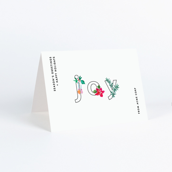 Joy to Bring Business and Corporate Holiday Cards - White